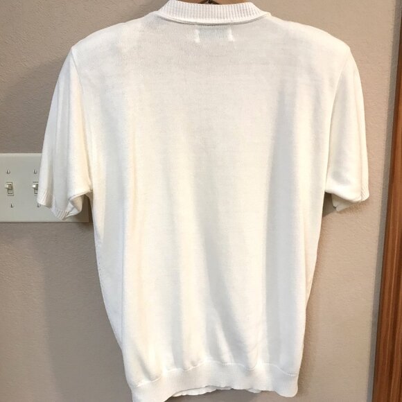 Alfred Dunner Pullover Sweater Vest: Vintage 80s Short Sleeved Cream Top, Size S - Picture 8 of 9